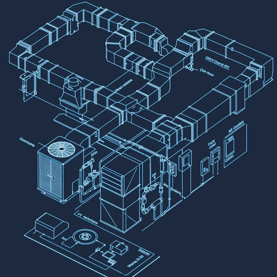 HVAC system schematic drawing